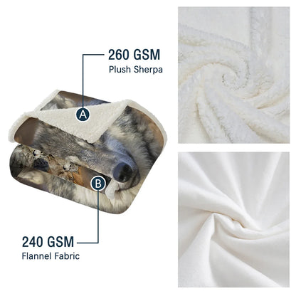 Indian Wolf Sherpa Fleece Blanket Native American Wolf Cozy Warm Fluffy Plush Blanket For Bed Couch Chair Living Room Decor 50x60 Inch 60x80 Inch - THE MILE MAKER DRIVER SHOP