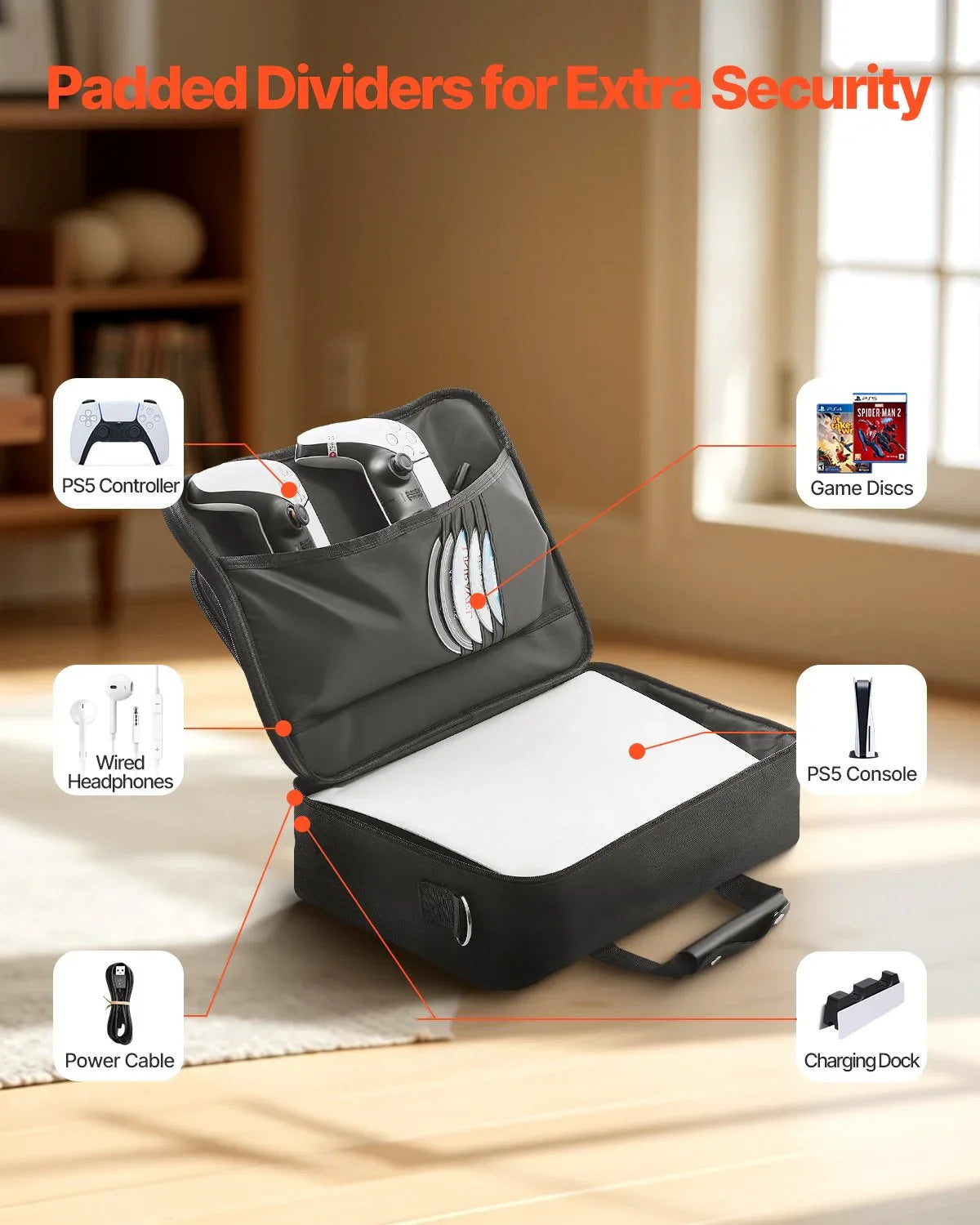 PS5 Carrying Case Travel Bag For Playstation 5 PS5 Slim Waterproof Nylon - THE MILE MAKER DRIVER SHOP