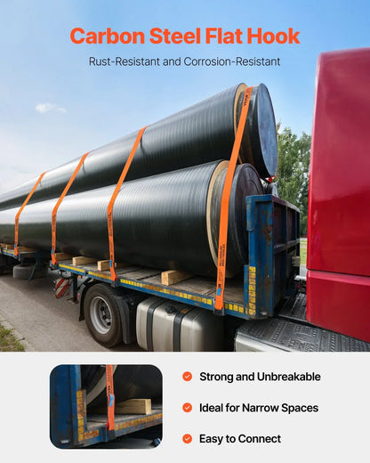 Winch Straps Truck Straps 4 In X 30 Ft With Flat Hook For Towing 10 Pack - THE MILE MAKER DRIVER SHOP