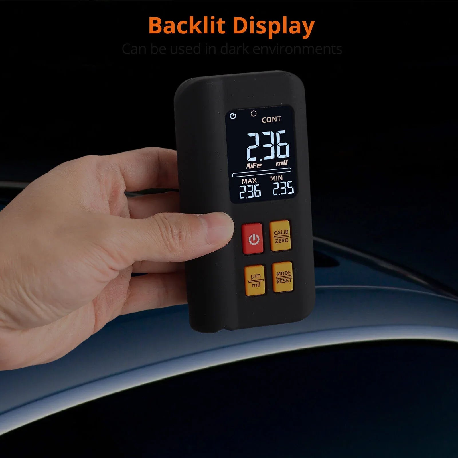 LCD Digital Thickness Gauge Car Coating Paint Film Depth Tester Fe NFe Probe - THE MILE MAKER DRIVER SHOP