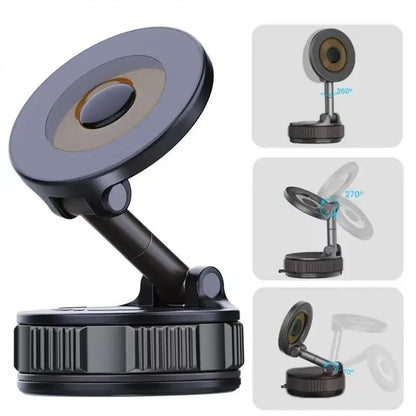 Newly Upgraded Retractable Car Mobile Phone Holder 360 Magnetic Vacuum Suction Cup One-click Safety Lock Ultra-compact Design - THE MILE MAKER DRIVER SHOP