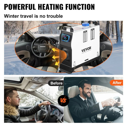 Diesel Air Heater All In One, One Air Outlet, 8KW Diesel Heater 12V, Fast Heating, Diesel Parking Heater With Red LCD Switch, Remote Control For Car, RV Truck, Boat, Campervans And Caravans - THE MILE MAKER DRIVER SHOP