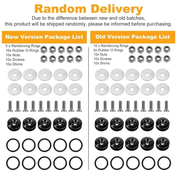 5Set Car Quick Release Bumper Fasteners Front Rear Bumper Holders Trunk Fender Hatch Lids Kit - THE MILE MAKER DRIVER SHOP