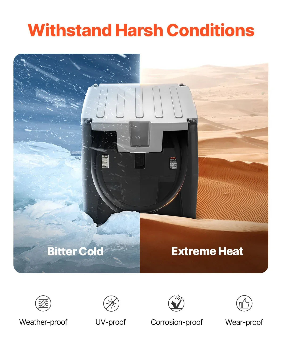 Portable Tank 58 Gal Fuel Tank With 12V Transfer 10 GPM Black - THE MILE MAKER DRIVER SHOP