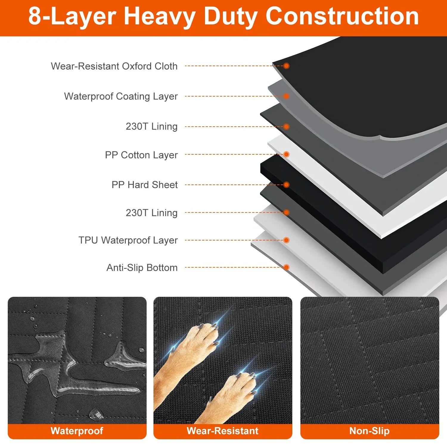 1Pc Dog Car Seat Cover For Back Seat Waterproof Oxford Cloth Seat Cover Hammock Non-Slip Scratchproof Back Seat Extender With Side Flap Mesh Window Storage Bag For Car SUV Truck - THE MILE MAKER DRIVER SHOP