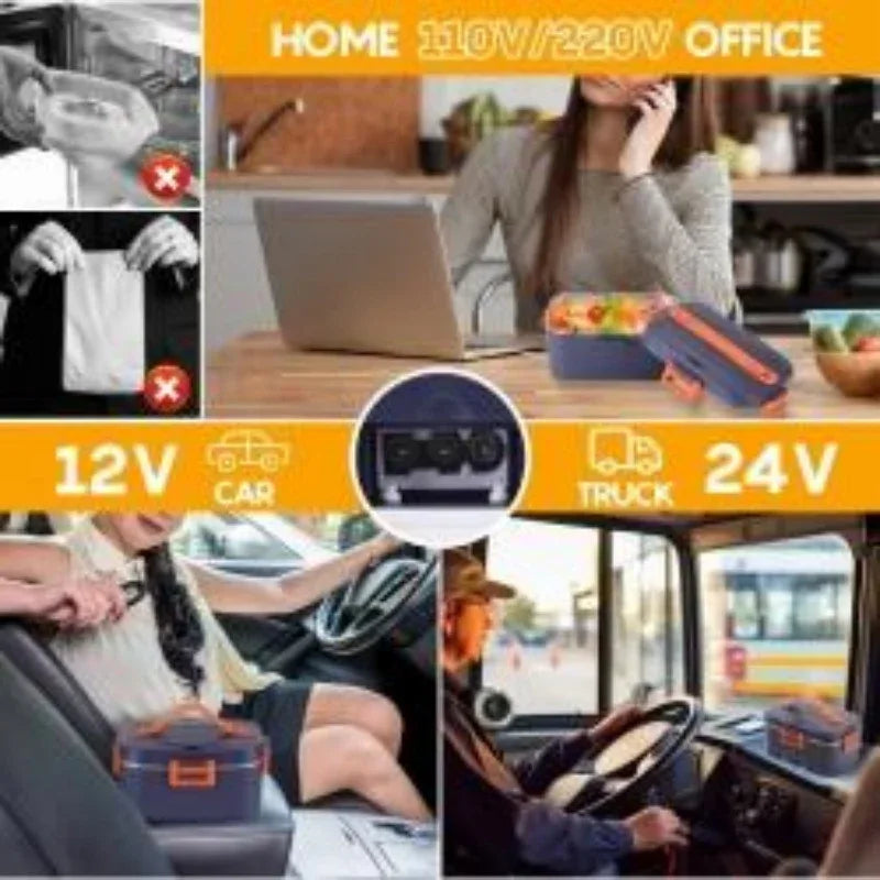 Electric Heating 1.8 Liter Lunch Box For Work, Car And Home - THE MILE MAKER DRIVER SHOP