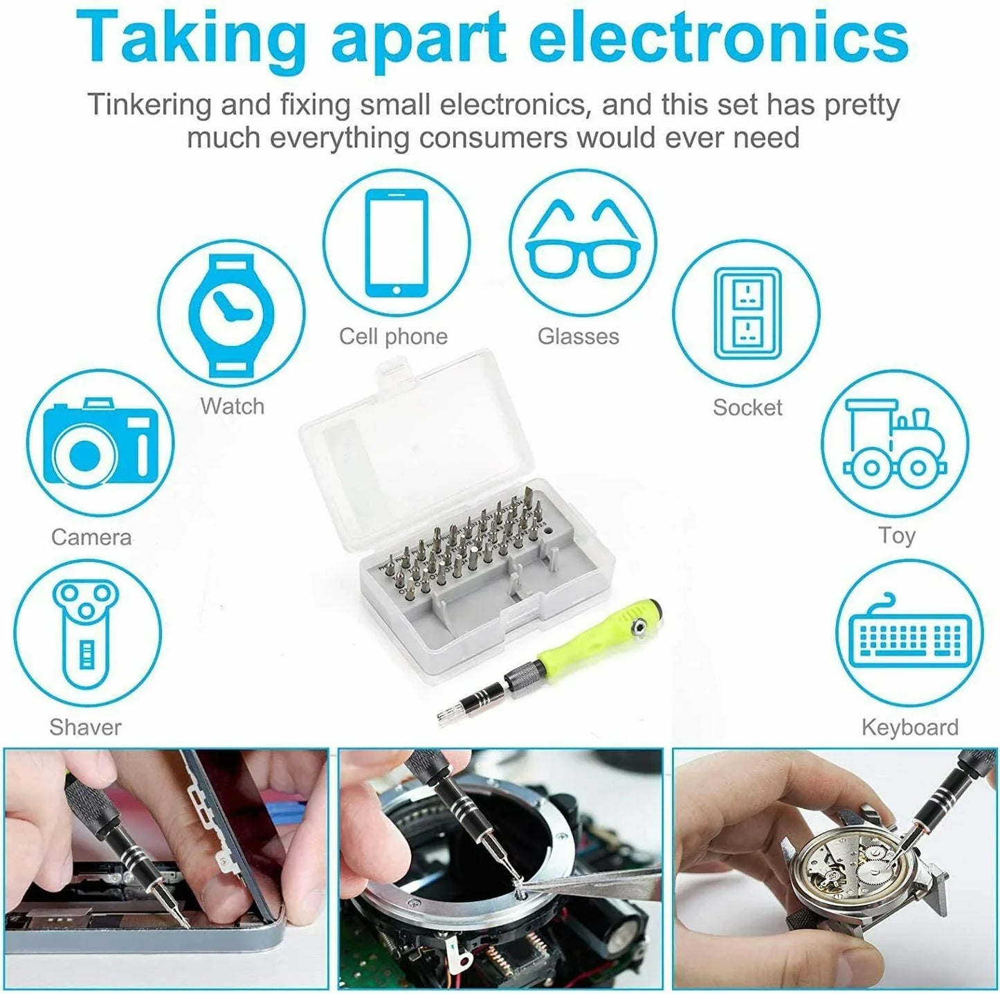 32 IN 1 Small Magnetic Screwdriver Set Torx Driver Professional Repair Tool Kit - THE MILE MAKER DRIVER SHOP