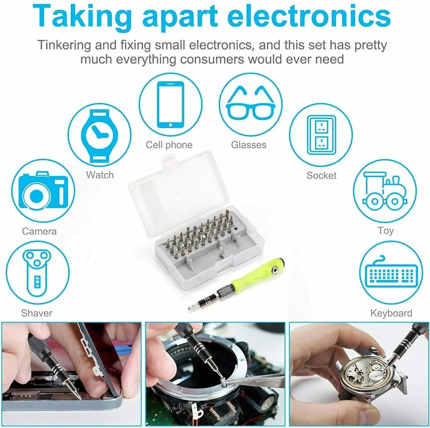 32 IN 1 Small Magnetic Screwdriver Set Torx Driver Professional Repair Tool Kit - THE MILE MAKER DRIVER SHOP