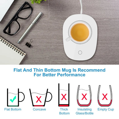 1Pc Coffee Mug Warmer Cup Warmer Auto Shut Off Coffee Tea Milk Electric Heater Pad Office Home Desk Electric Beverage Warmer Mat - THE MILE MAKER DRIVER SHOP