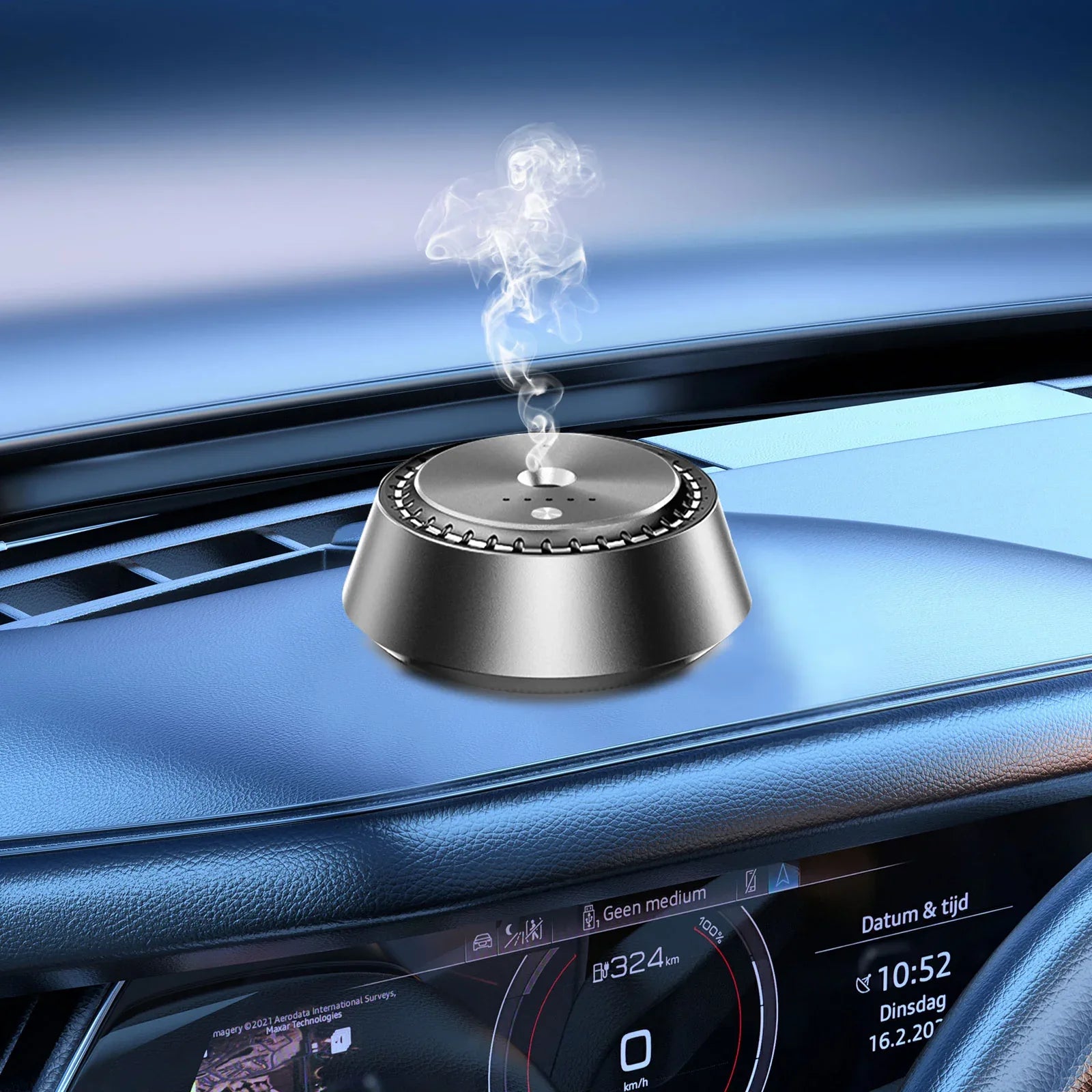 Alloy PC Three Speed Control Intelligent Car Mounted Aromatherapy Ultrasonic Atomization Chip Nano Levelatomized Essential Oil Wireless Car Humidifier - THE MILE MAKER DRIVER SHOP