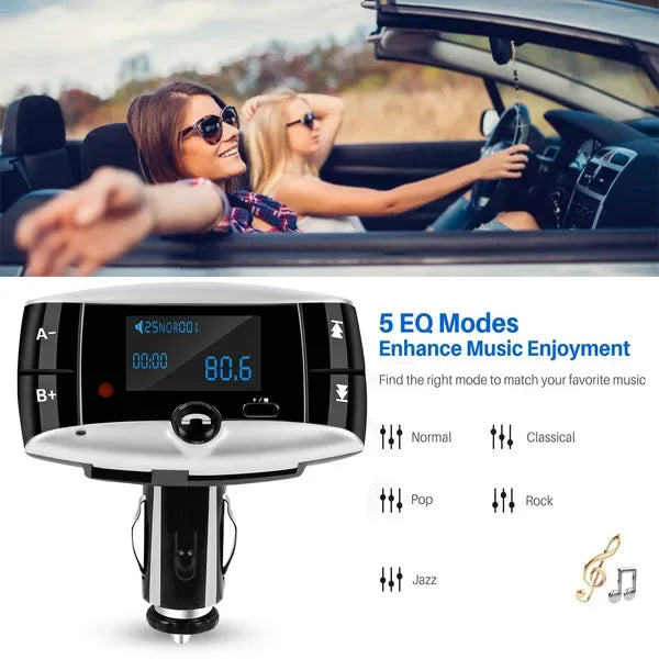 Car Wireless FM Transmitter USB Charger Hands-free Call MP3 Player SD Card Reading Aux-in LED Display - THE MILE MAKER DRIVER SHOP