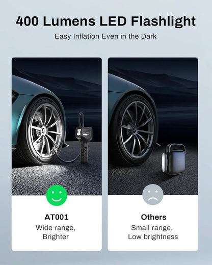AMPBANK AT001 Portable Tire Air , Car-mounted Automatic Air Pump With Tire Pressure Gauge, 150PSI With LED Suitable For Cars, Motorcycles, SUVs, Bicycles, Balls, Etc. - THE MILE MAKER DRIVER SHOP