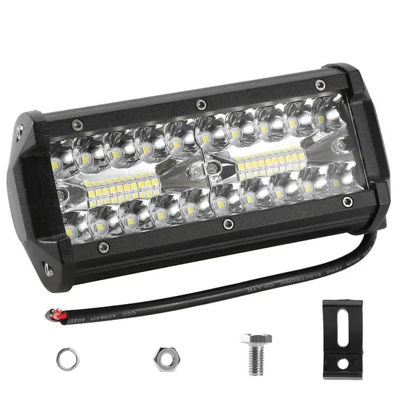 7in LED Light Bar 120W 12000LM LED Work Light Pods Offroad Driving Lights IP67 Waterproof Fog Light Spot Flood Beam For Jeep Trailer Truck Bus Boat - THE MILE MAKER DRIVER SHOP