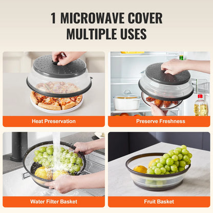 VEVOR 2PCS Microwave Splatter Covers 10.4Collapsible Microwave Food Lid - THE MILE MAKER DRIVER SHOP