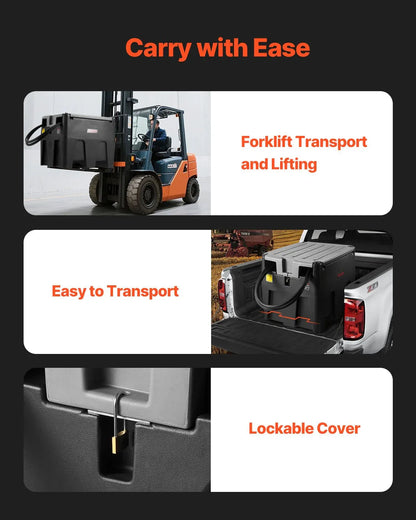 Portable Tank 58 Gal Fuel Tank With 12V Transfer 10 GPM Black - THE MILE MAKER DRIVER SHOP