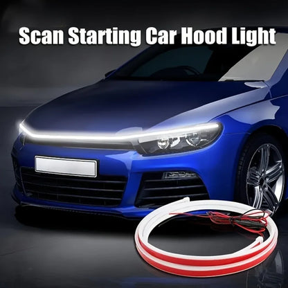 Upgrade Your Vehicle With A Universal 12V, 10W Start-Scan Car LED Hood Light White 59In Dynamic Daytime Running Light - THE MILE MAKER DRIVER SHOP