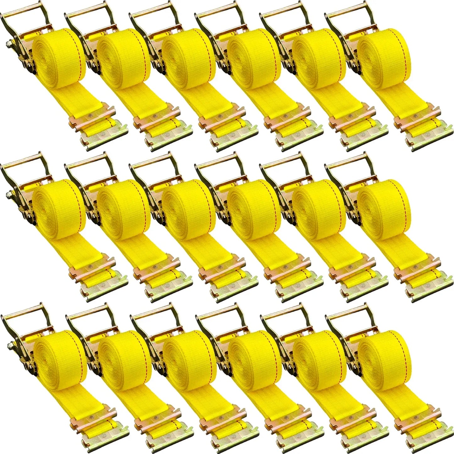 E Track Ratchet Strap, 18PCS 2' X 15' E-Track Straps 4400 LBS Breaking Strength, With Polyester Webbing & Spring Fitting & Ratchets, Durable Tie-Downs For Motorcycles, Tire, Trailer Loads - THE MILE MAKER DRIVER SHOP
