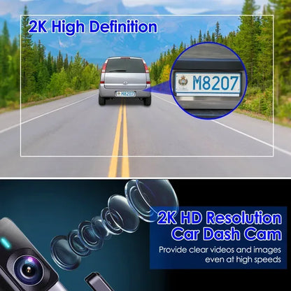 2K HD Front Dash Cam For Car With IPS Screen Night Vision Loop Recording Included 32G Storage Card 140° Wide Angle WiFi App Control Front Dashcam - THE MILE MAKER DRIVER SHOP