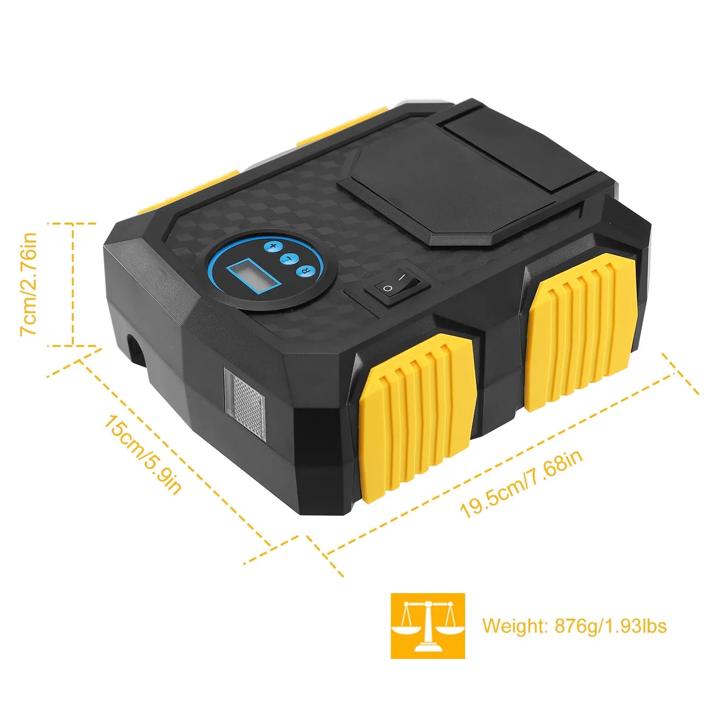 Tire Inflator 12V DC 120W 150PSI With LCD Electric Air Compressor 25L Per Min Large Air Flow - THE MILE MAKER DRIVER SHOP