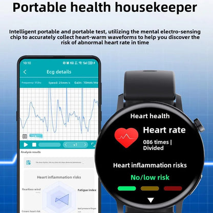Smart Watch Non-Invasive Blood Glucose Body Temperature Blood Pressure Blood Oxygen Automatic Measurement ECG Ppg Blood Lipid Health Manager - THE MILE MAKER DRIVER SHOP