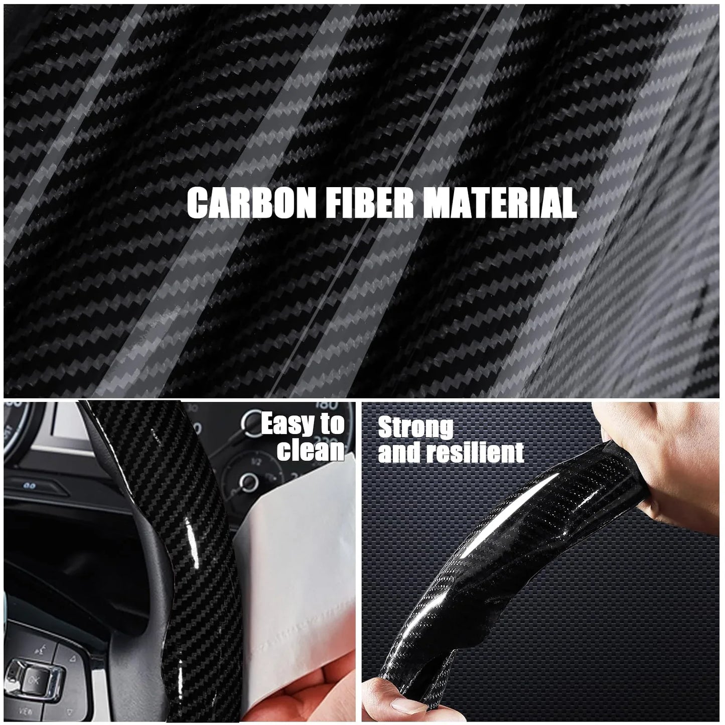 7-Car Steering Wheel Cover-Black - THE MILE MAKER DRIVER SHOP