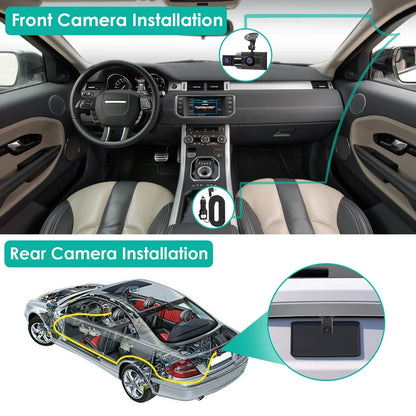 2K Car DVR 3 Channel Dash Cam Camcorder Camera Recorder With 140 Degree Angle GPS WiFi Night Vision G-sensor Loop Recording Parking Monitor - THE MILE MAKER DRIVER SHOP