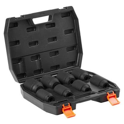 Axle Nut Impact Socket Set Drive Deep 12-Point 8PCS Metric Nut Socket - THE MILE MAKER DRIVER SHOP