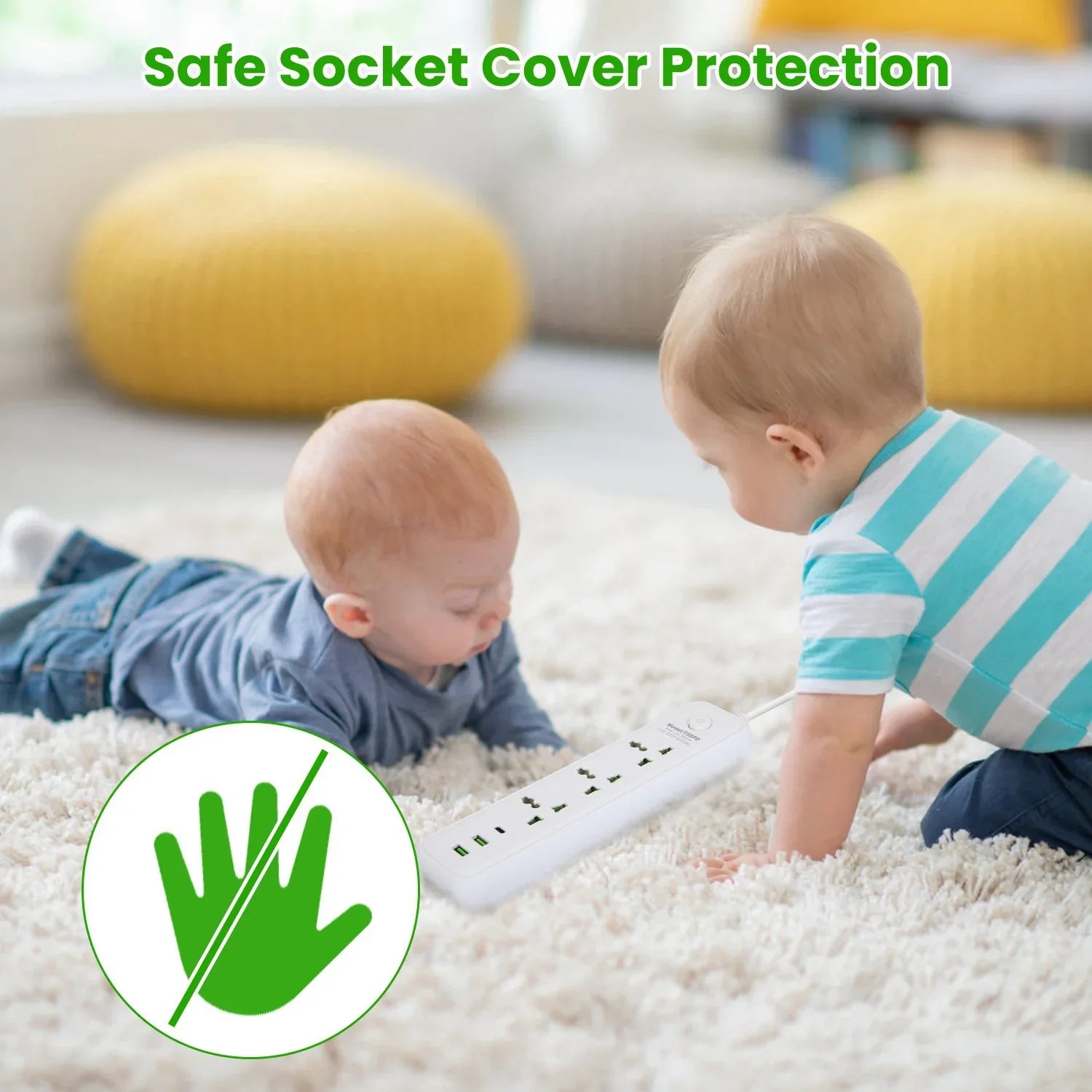 1Pc Power Strip With 6FT Extension Cord 3 AC Outlets And 2 USB A Ports 1 USB C Port 2500W Wall Mount Outlet Extender For Home Office Dorm Travel - THE MILE MAKER DRIVER SHOP