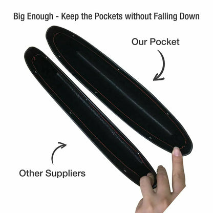 2pcs Car Seat Gap PU Leather Catch Catcher Box Caddy Slit Pocket Storage Organizer - THE MILE MAKER DRIVER SHOP