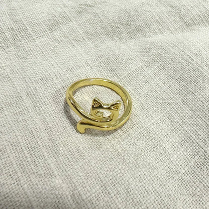 Hook Line Geometric Adjustable Animal Cat Ring Knitted Ornament - THE MILE MAKER DRIVER SHOP