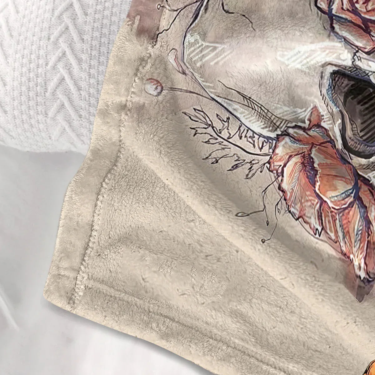 Rustic Skull Sunflower Flannel Fleece Blanket Floral Skull Flannel Soft Plush Throw Blanket Cozy Blankets For Bed Chair Car Sofa Couch Bedroom 75x100cm 130x150cm 150x200cm - THE MILE MAKER DRIVER SHOP