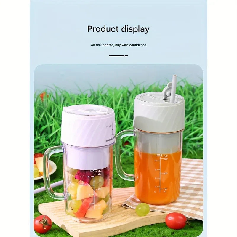 Portable Blender Rechargeable Blender Travel Cup With Lid And Straw, Ideal For Making Milkshakes, Smoothies, And Juices, Mini Blender Suitable For Outdoor Sports, Home Use, And Travel - THE MILE MAKER DRIVER SHOP