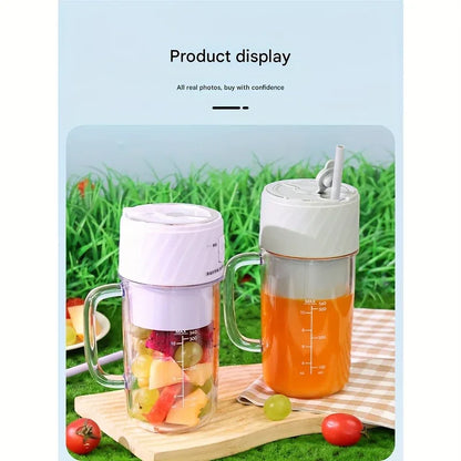 Portable Blender Rechargeable Blender Travel Cup With Lid And Straw, Ideal For Making Milkshakes, Smoothies, And Juices, Mini Blender Suitable For Outdoor Sports, Home Use, And Travel - THE MILE MAKER DRIVER SHOP