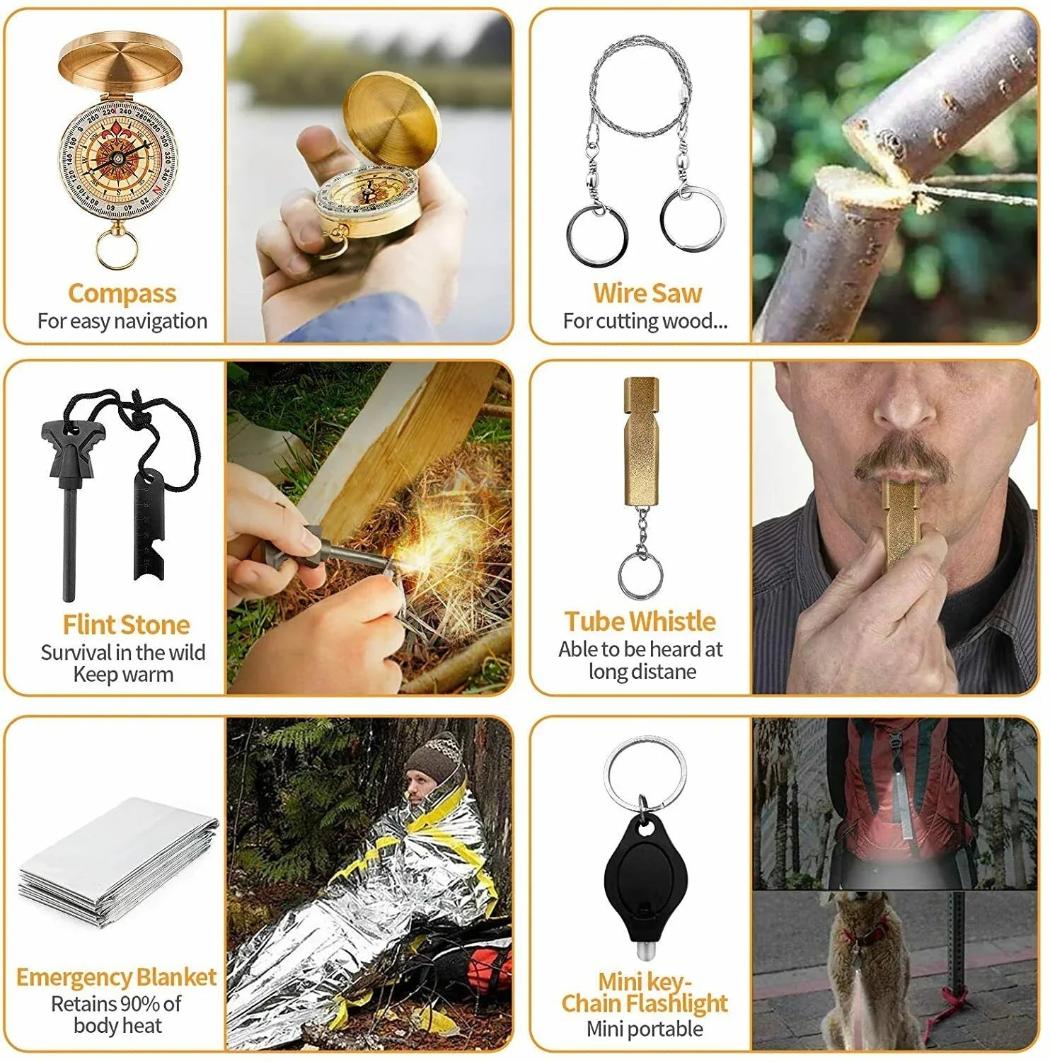 14-In-1 Outdoor Emergency Survival Kit Camping Hiking Tactical Gear Case Set Box - THE MILE MAKER DRIVER SHOP