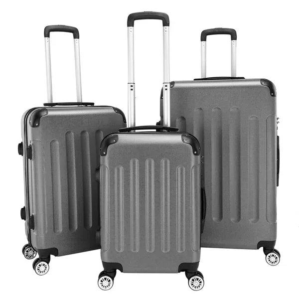 3-in-1 ABS Trolley Case 20 Inches, 24 Inches, 28 Inches Dark Gray - THE MILE MAKER DRIVER SHOP