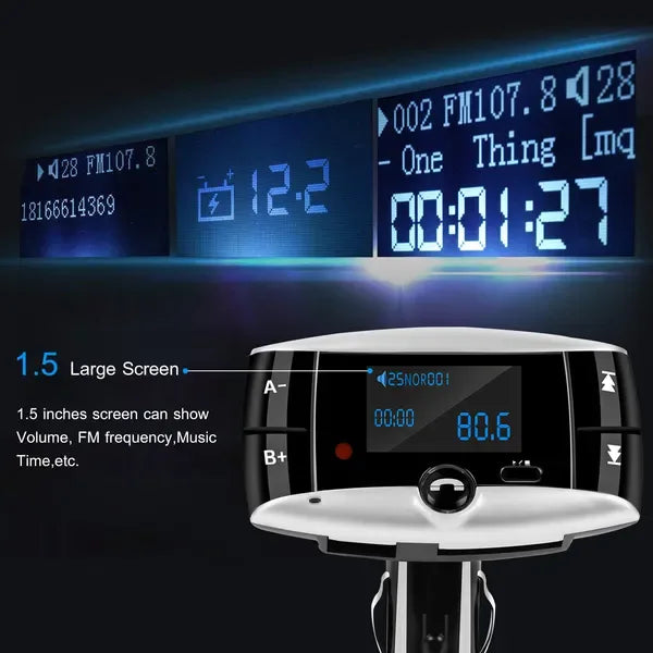 Car Wireless FM Transmitter USB Charger Hands-free Call MP3 Player SD Card Reading Aux-in LED Display - THE MILE MAKER DRIVER SHOP