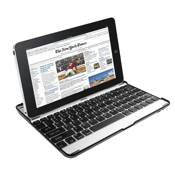 Silver And Black Aluminum Alloy Wireless Keyboard Tablet Cover - THE MILE MAKER DRIVER SHOP