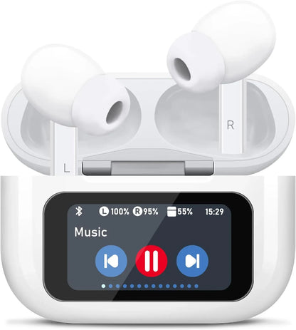 Wireless Earbuds, 5.4 Bluetooth Headphones With Touch Screen Ear Buds, ANC ENC Noise Cancelling Earbuds Headphones With Microphone, Wireless Bluetooth In Ear Earphones For Android IOS Phones - THE MILE MAKER DRIVER SHOP