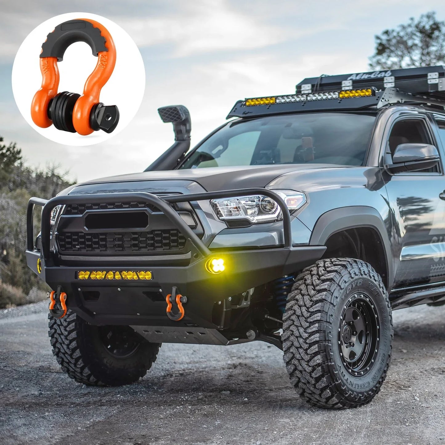 3/4" D-Ring Shackle, 2 Pack Alloy Steel Shackles 62832 Lbs (28.5 Ton) Break Strength With 7/8" Screw Pin, Isolators & Washers, Heavy Duty Off Road Vehicle Recovery Shackle For Jeep Truck, Orange - THE MILE MAKER DRIVER SHOP