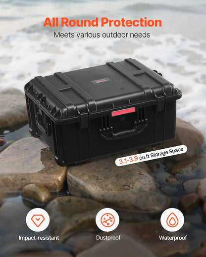 Weatherproof Hard Case, Heavy Duty Protective Dry Box Case With Pre-Cut Foam, Wheels Retractable Pull Handles For Travel, Hunt, Military, Tactical, IP67 Waterproof Case For Cameras - THE MILE MAKER DRIVER SHOP