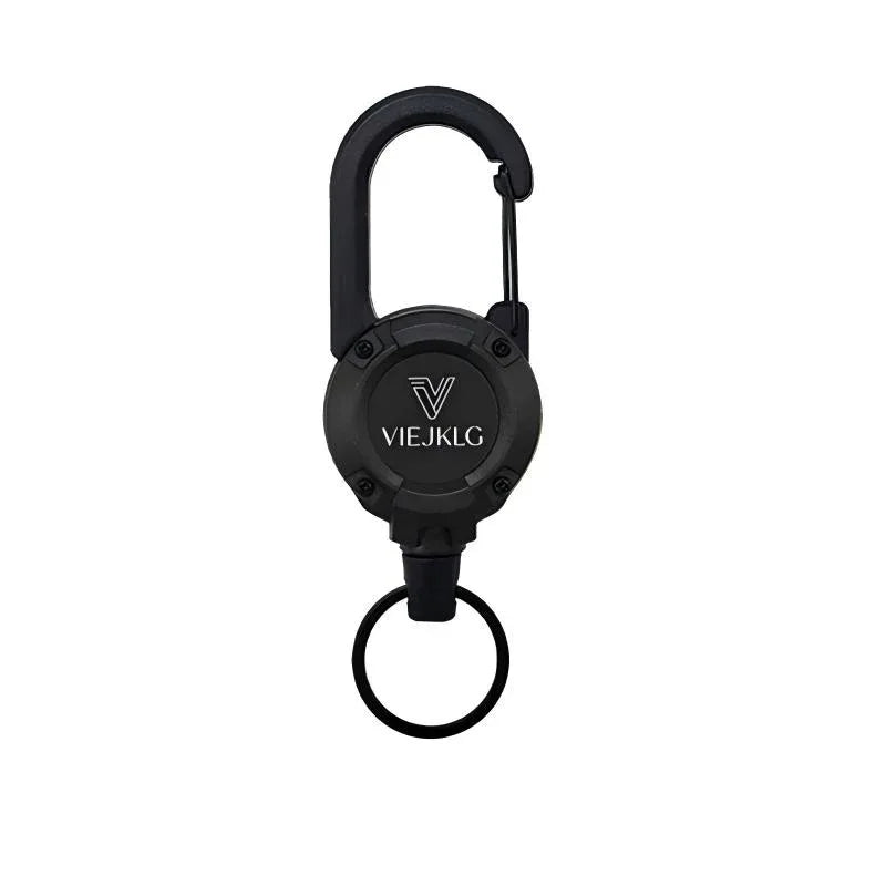 VIEJAKLG 3-in-1 Retractable Rope Carabiner Keychain, Strong Steel Wire Rope Buckle, Compact Outdoor Camping And Hiking Multifunctional Essential Item - THE MILE MAKER DRIVER SHOP