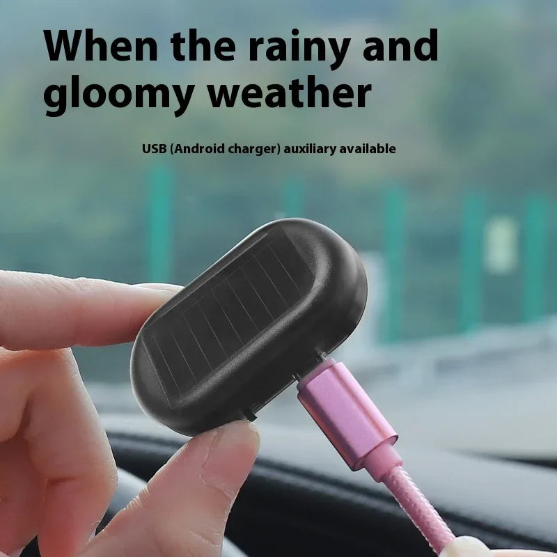 Vehicle-mounted Solar Anti-theft Lamp Simulation Warning Alarm Car Interior Light - THE MILE MAKER DRIVER SHOP