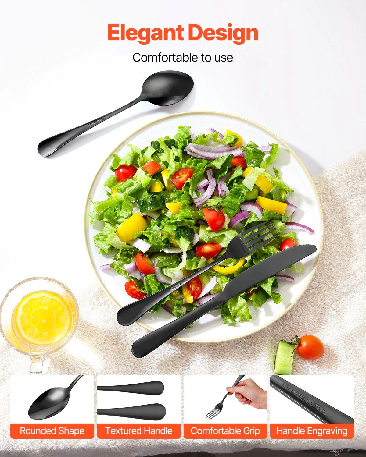 30-Piece Silverware Set Stainless Steel Cutlery Flatware Utensil Kitchen For 6 - THE MILE MAKER DRIVER SHOP