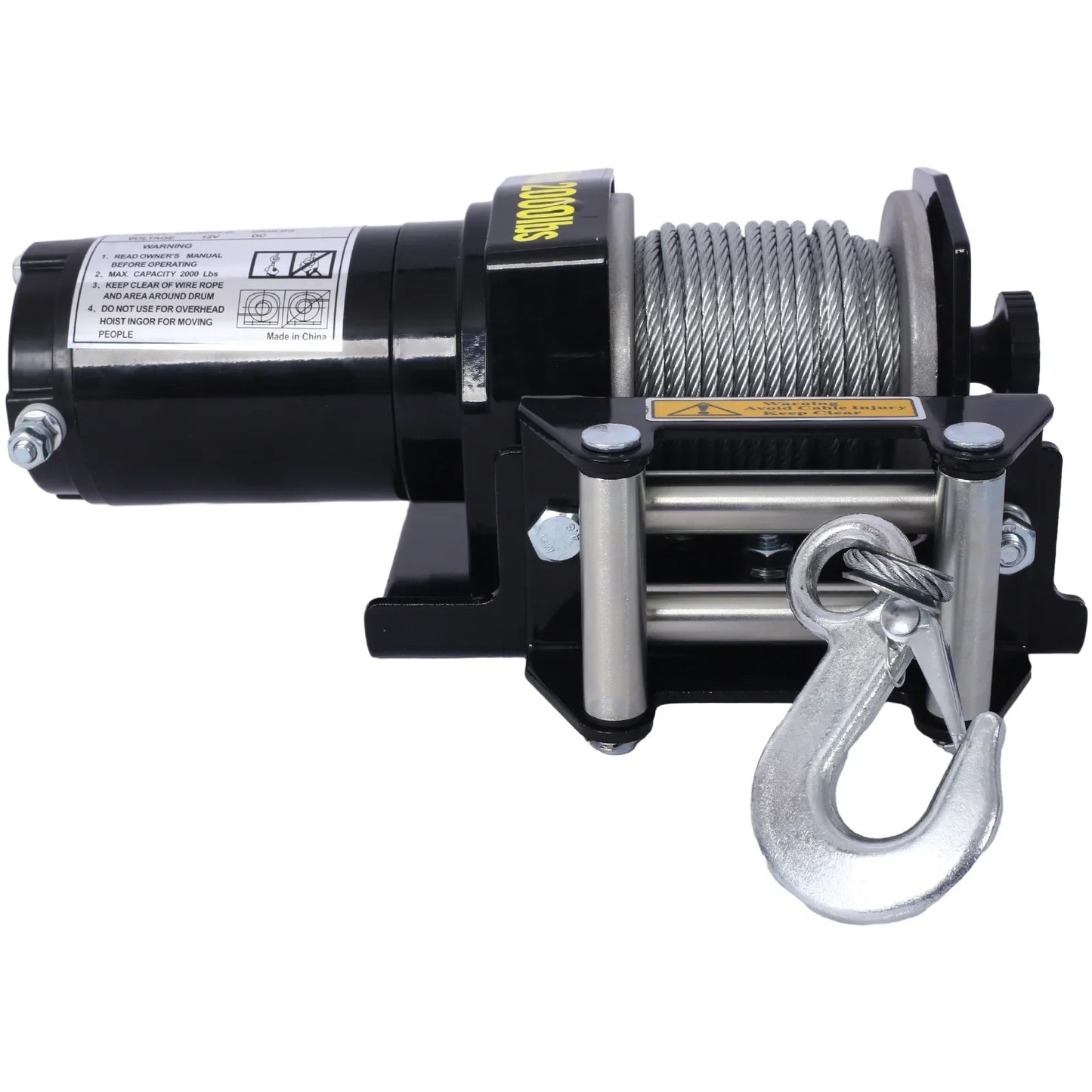 2000lb 12V ATV UTV Electric Winch, Off-Road Waterproof Steel Cable Winch For ATV UTV Towing Trailer Winch - THE MILE MAKER DRIVER SHOP