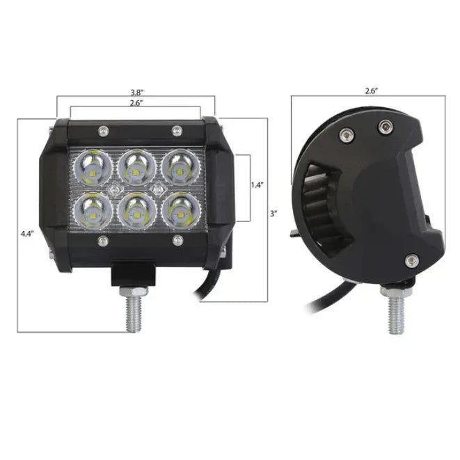 4 PCS 4in 18W Dual Row LED Spot Light Pod Cube Light - THE MILE MAKER DRIVER SHOP