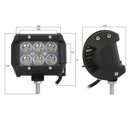 4 PCS 4in 18W Dual Row LED Spot Light Pod Cube Light - THE MILE MAKER DRIVER SHOP