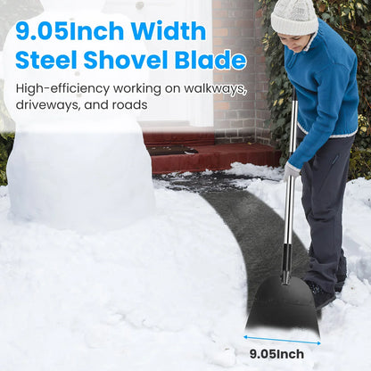 1Pc 53In Flat Snow Shovel Ice Scraper Manganese Steel Snow Ice Chopper For Walkway Pathway Driveway Ice Removal Gardening Cleaning Scraper Shovel For Weeding Lawn Edging - THE MILE MAKER DRIVER SHOP