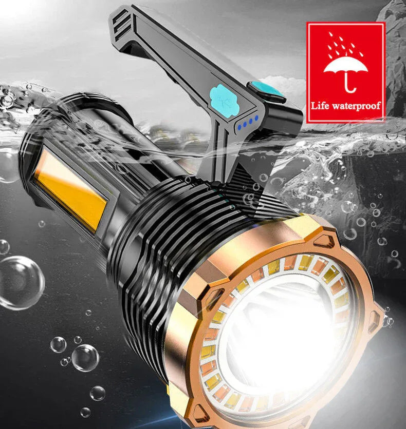 LED Torch USB Rechargeable COB Flashlight Spotlight Camping Light Most Powerful - THE MILE MAKER DRIVER SHOP