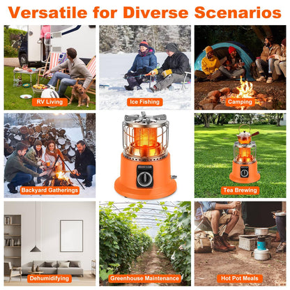 3000W 2 In 1 Portable Propane Heater Stove Portable Propane Heater Outdoor Gas Stove With Pot Stand Gas Pipe For Camping Ice Fishing Patio RV - THE MILE MAKER DRIVER SHOP