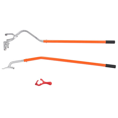 Tire Mount Demount Tool, Manual Steel Tire Changer Mount Demount Removal Tool, With Extra Bead Keeper, Tubeless Truck Bead Breaker, 3 PCS Tire Changing Tools, Orange - THE MILE MAKER DRIVER SHOP